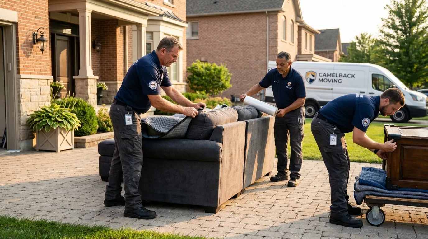 Large estate moving crew wrapping furniture in Blacksburg, SC